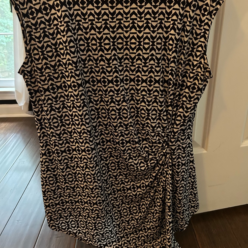 White House Black Market Monochrome Patterned Dress